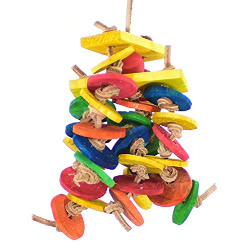 Multicolored Spinning Wood Shapes Hanging Spider Bird Toy