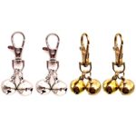 Stainless Steel Dog Bells 4 pcs Gold and Silver