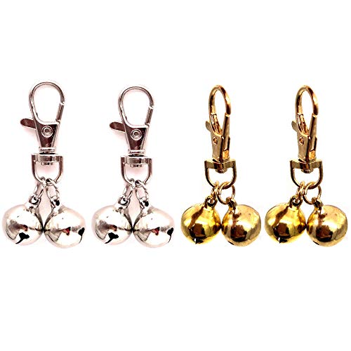 Stainless Steel Dog Bells 4 pcs Gold and Silver