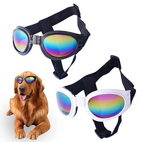 2 Pcs Dog Goggles Dog Sunglasses Adjustable Strap