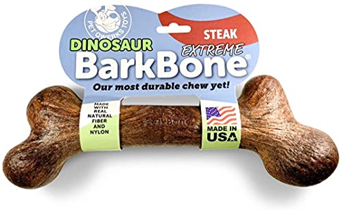 Extreme Dinosaur BarkBone: Made for extremely aggressive chewers, this ultra durable nylon chew helps indulge your dog's natural instincts; The Large Dino Bone is recommended for super chewers and dogs up to 25 pounds