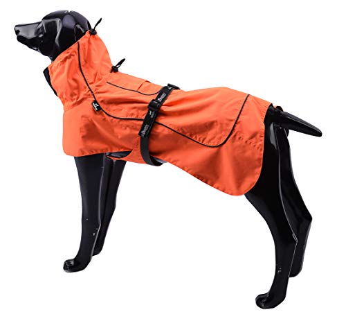 Dog Jacket Waterproof Dog Raincoat, Orange, Large