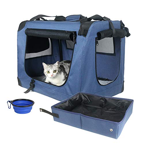 Prutapet Large Cat Carrier Soft-Sided Portable Pet Crate