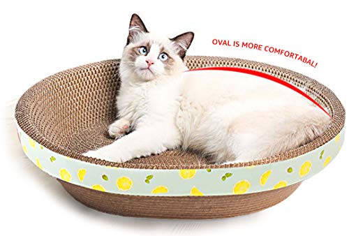 Oval Cat Scratcher Bed Cardboard Scratch Pad