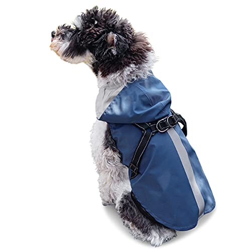 Dog Raincoat with Harness for Medium Small Dogs