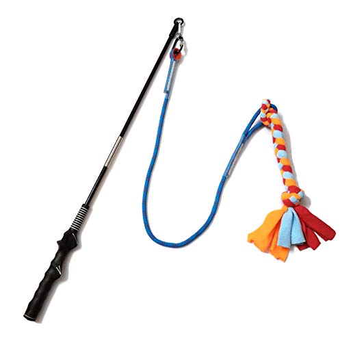Interactive Flirt Pole Toy for Dogs Chase and Tug of War