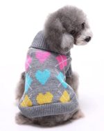 Small Dog Argyle Sweater Cute Winter Pets Clothes