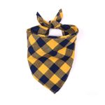 Yellow Plaid Printing Washable and Adjustable Dog Bandana