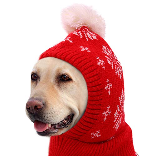 Dog Christmas Beanie Hat with Pompom