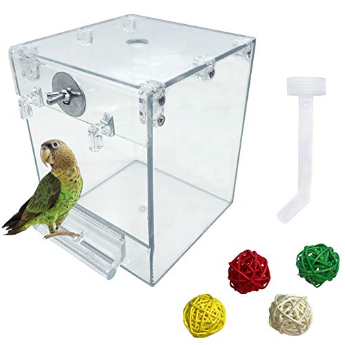 PINVNBY Acrylic Parrot Bath Box