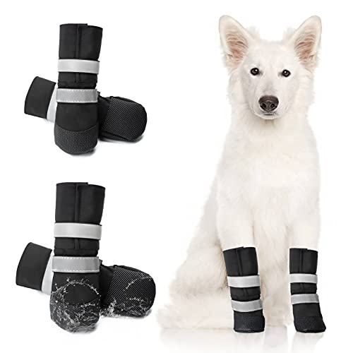 Anti-Slip Dog Shoes with Reflective Strap
