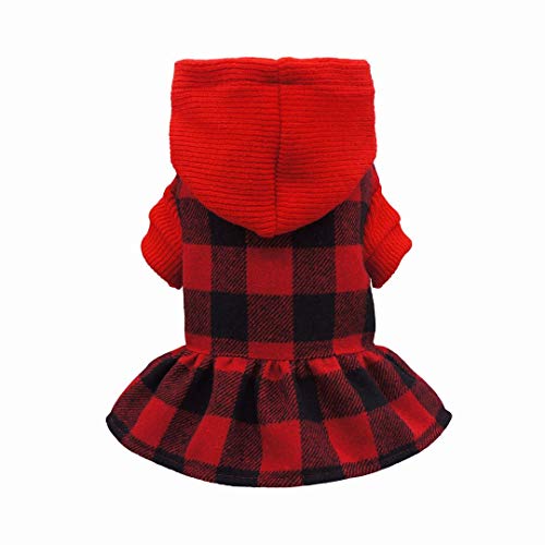 Plaid Dog Dress Hoodie Sweatshirts