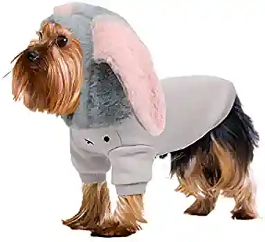 Dog Hoodie Fleece Lined Pet Clothes with Bunny Hat