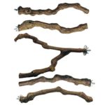 Seasonsky 5 PCS Bird Perch Natural Grape Stick