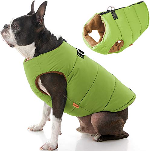 Gooby Padded Vest Dog Jacket - Solid Green