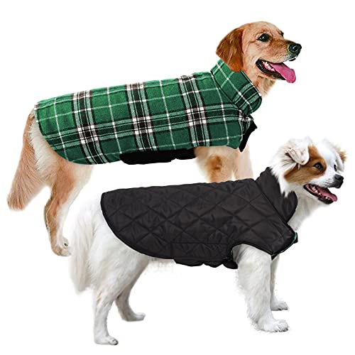 Winter Windproof Reversible Dog Coat for Cold Weather