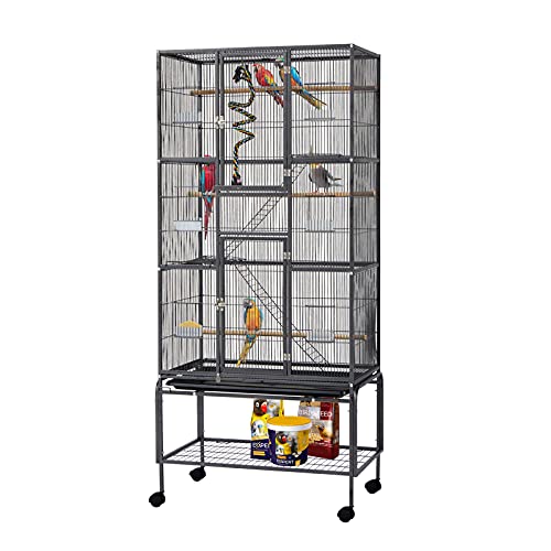 kinbor Bird Cage with Stand 69 Inch Wrought Iron