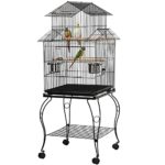 Rolling Standing Triple Roof Top Medium Parrot Cage