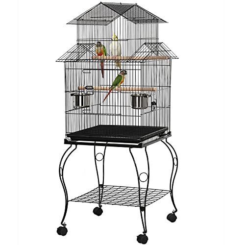 Rolling Standing Triple Roof Top Medium Parrot Cage