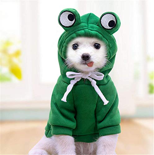Green Dog Hoodie Coat Clothes Costume Dog Sweater