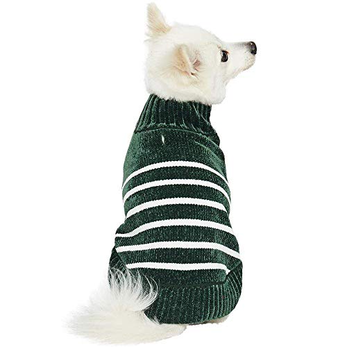 Blueberry Pet Cozy Soft Chenille Classy Striped Dog Sweater