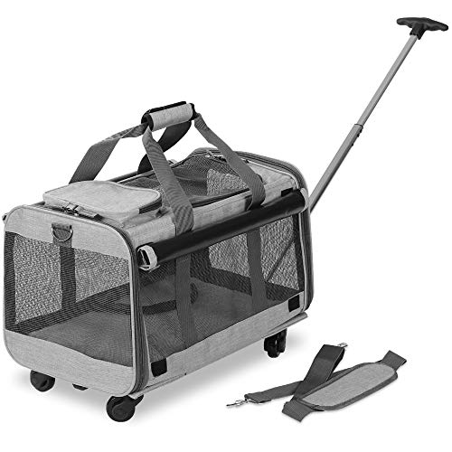 Small and Medium Pet Carrier with Detachable Wheels