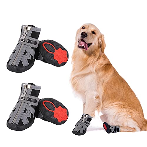 Zuozee Dog Boots Waterproof Pet Rain Shoes