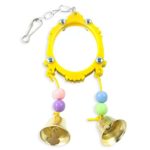 SunGrow Fancy Bird Toy Mirror with Bells