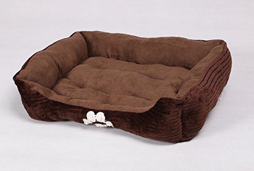 Reversible Rectangle Pet Bed with Dog Paw Printing