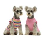 Pink Small Cotton Striped Dog Shirt for Pets