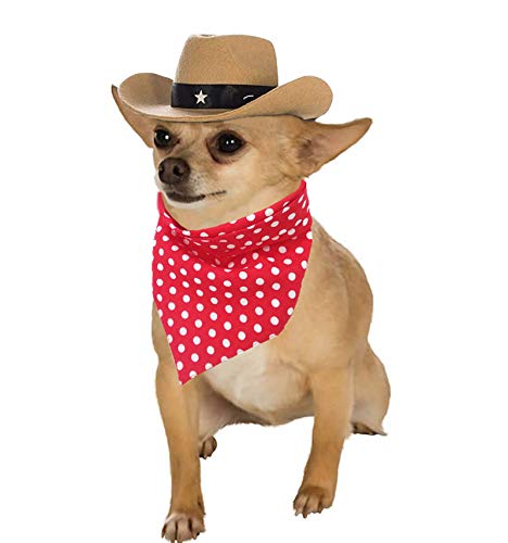 YOAVIP Pet Dog Cat Cowboy Hat Bandana Scarf