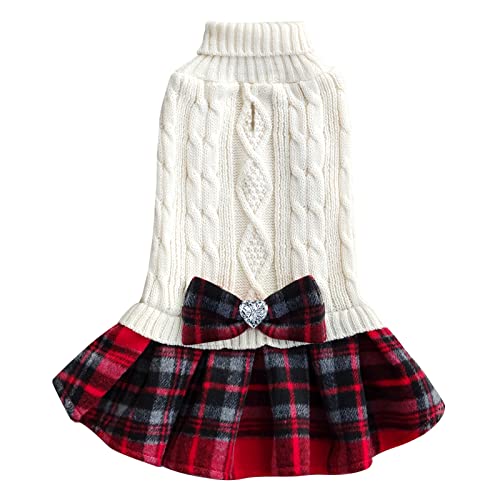 KYEESE Dog Sweater Dress with Leash Hole