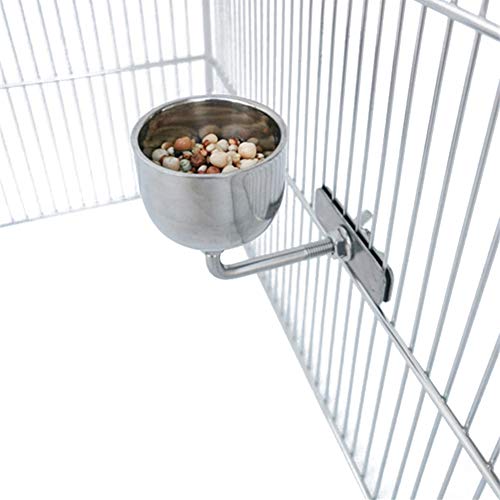 QBLEEV Birdcage Parrot Food Cups with Clamp