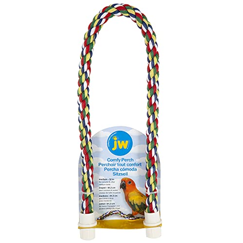 CUSTOMIZABLE BIRD PERCH: This rope bird perch bends into a variety of shapes to stimulate birds with different perching surfaces. Rounded support for bird's feet promotes joint health & comfort.