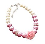 PET SHOW Rose Flower Faux Pearl Rhinestone Small Dogs