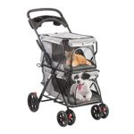 LUCKYERMORE Double Pet Stroller for 2 Dogs Cats
