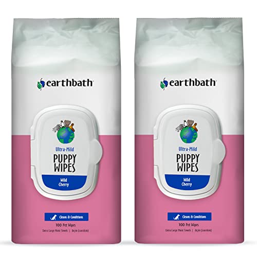 Earthbath Ultra-Mild Wild Cherry Puppy Grooming Wipes