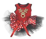 Petitebella Reindeer Face Puppy Dog Dress