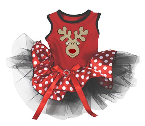 Petitebella Reindeer Face Puppy Dog Dress