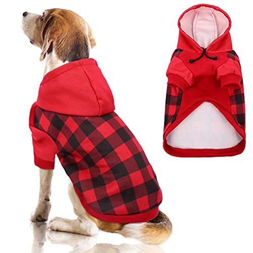 Plaid Cats, Dogs Hoodie Sweater Outfit with Hat