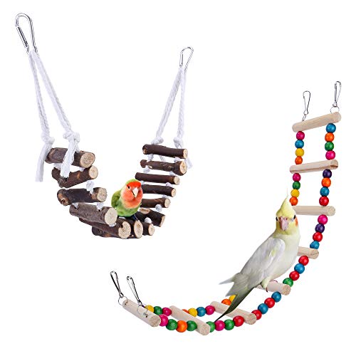 Mogoko Wooden Bird Ladders and Rope Swing Set