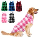 Dog Fleece Jacket Plaid Reversible Dog Vest