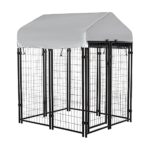 PawHut 4' x 4' x 4.5' Large Outdoor Dog Kennel Steel Fence