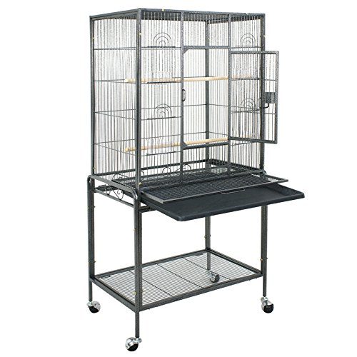 ZENY Bird Cage with Stand Wrought Iron Construction