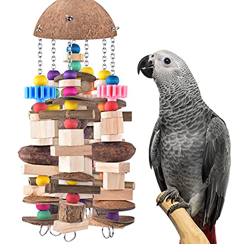 Large Parrot Toy Durable Wooden Blocks