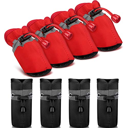 Adjustable 4 Pairs Dog Paw Protectors Shoes