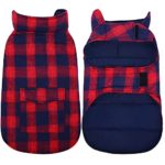 Kuoser Stylish Plaid British Winter Coat for Dogs