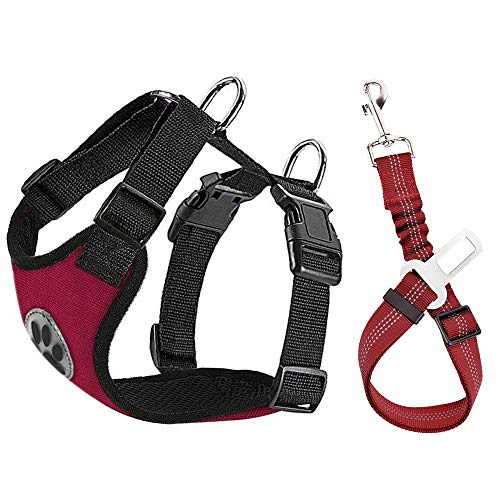 Lukovee Dog Safety Vest Harness Seatbelt