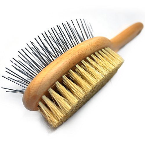 PawsPamper Boar Bristle & Pin Brush for Dogs and Cats