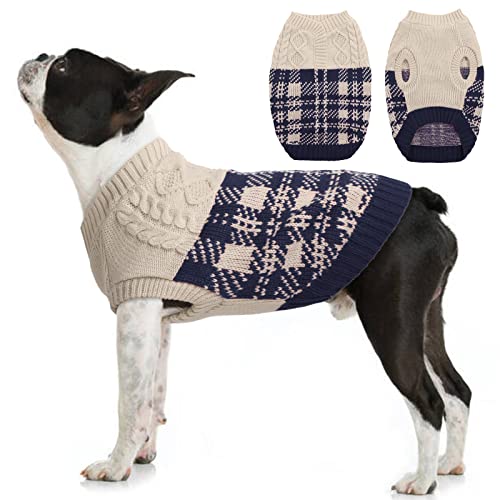 Warm Puppy Plaid Knitwear Jumper with Knitting Pattern